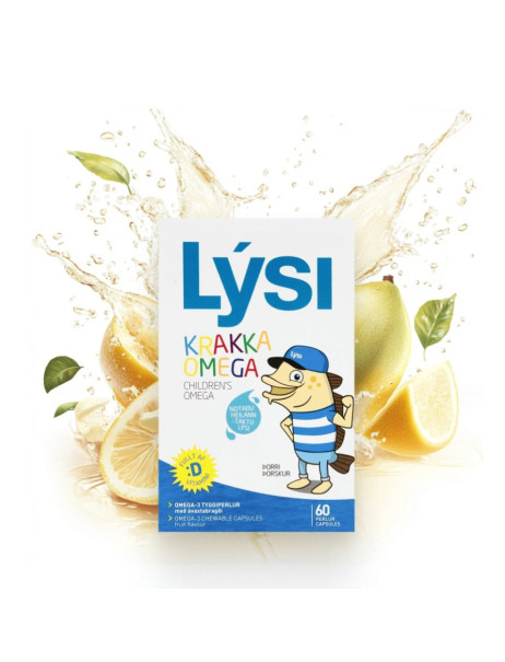 Lysi Kids Omega3 Омега-3 дитячий жувальний з вітаміном D з фруктовим смаком