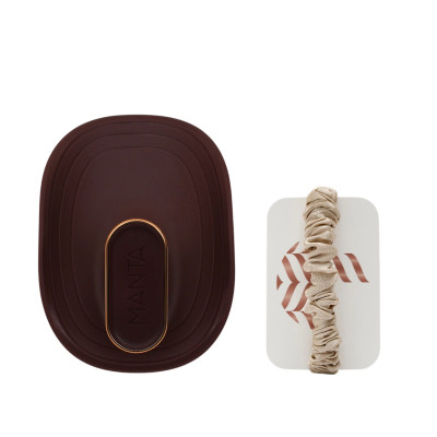 Manta Brush Burgundy/Rose Gold Limited Edition Щітка для волосся бургундія з шовковою резинкою