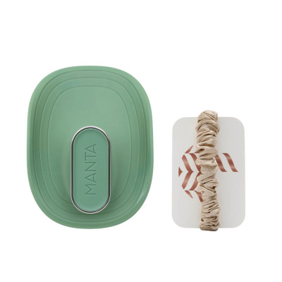 Manta Brush Sage Green Limited Edition Щітка для волосся зелена шавлія з шовковою резинкою