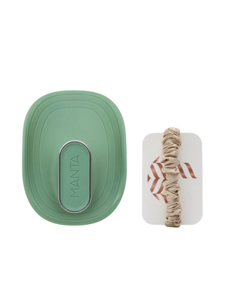 Manta Brush Sage Green Limited Edition Щітка для волосся зелена шавлія з шовковою резинкою