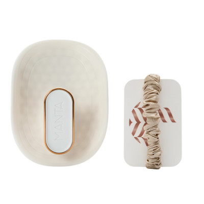 Manta Brush White/Rose Gold Limited Edition Щітка для волосся біла з шовковою резинкою