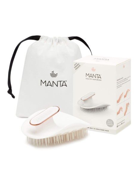Manta Brush White/Rose Gold Щітка для волосся біла