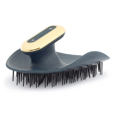 Manta Pulse Brush Deep Ocean Blue Масажна щітка для волосся синя з тримачем