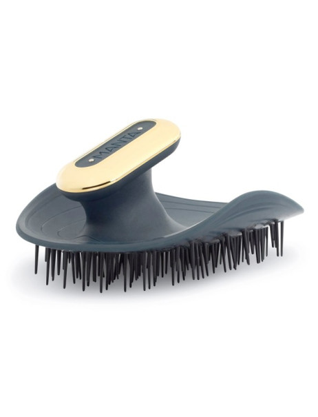Manta Pulse Brush Deep Ocean Blue Масажна щітка для волосся синя з тримачем