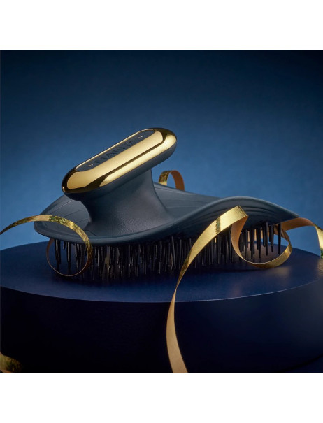 Manta Pulse Brush Deep Ocean Blue Масажна щітка для волосся синя з тримачем