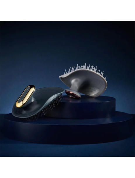 Manta Pulse Brush Deep Ocean Blue Масажна щітка для волосся синя з тримачем