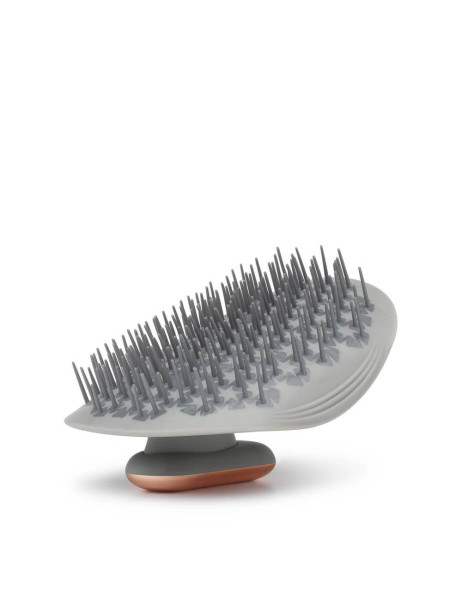 Manta Pulse Brush Grey Массажная щетка для волос серая с держателем