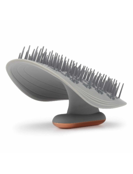 Manta Pulse Brush Grey Массажная щетка для волос серая с держателем