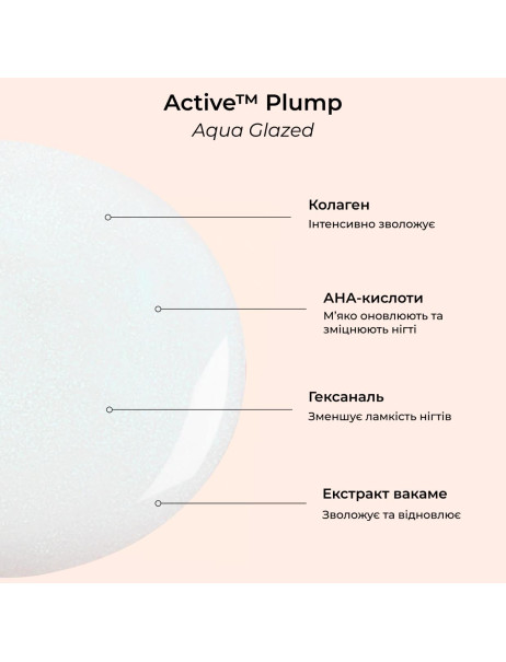 Manucurist Active Plump Aqua Glazed Лак для нігтів з колагеном та перламутровим молочним покриттям