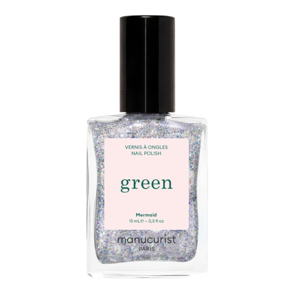 Manucurist Green Mermaid Лак для ногтей с насыщенным серебристым голографическим оттенком