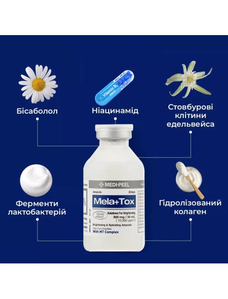 Medi-Peel Mela+ Tox Ampoule Освітлювальна сироватка для обличчя з ніацинамідом