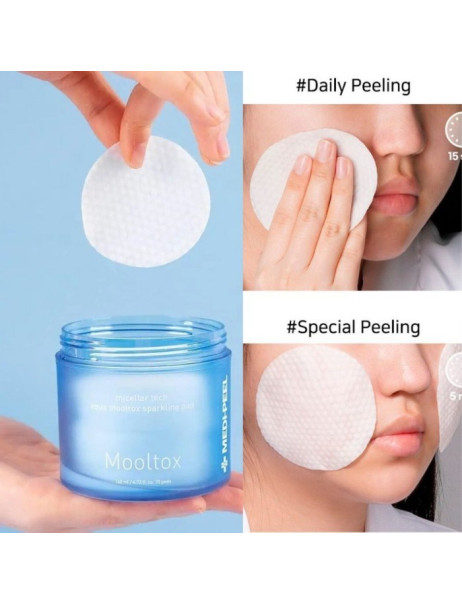 Medi-Peel Aqua Mooltox Sparkling Pad Пілінг-педи для обличчя для зволоження та очищення шкіри
