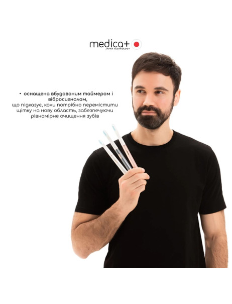 Medica+ Lux 10ХN Aluminum Portable Rose Gold (Japan) Відбілювальна звукова зубна щітка