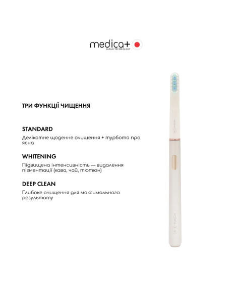 Medica+ Lux 10ХN Aluminum Portable Silver (Japan) Відбілювальна звукова зубна щітка