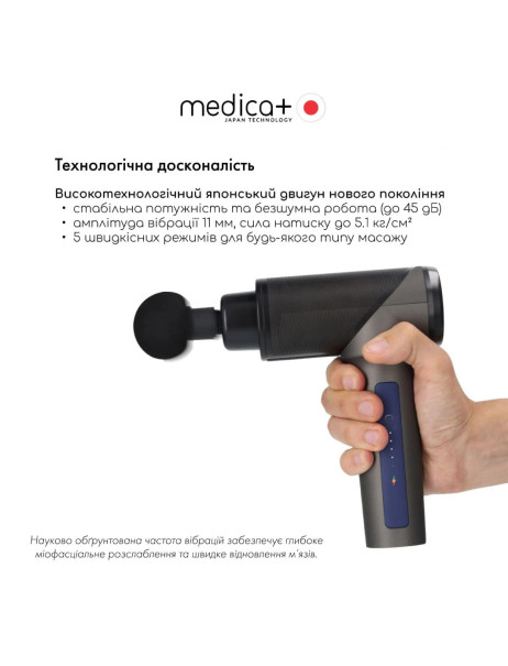 Medica+ MassHand Pro 5.0 (Japan) Перкуссионный ручной массажер для тела и мышц