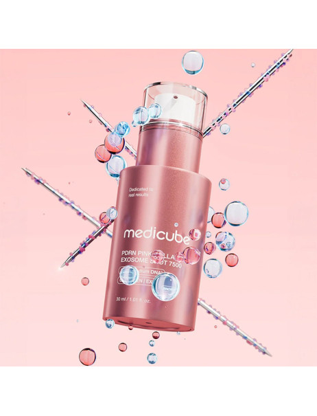 Medicube PDRN Pink Collagen Exosome Shot 7500 Регенерирующая сыворотка с полинуклеотидами, экзосомами и спикулами