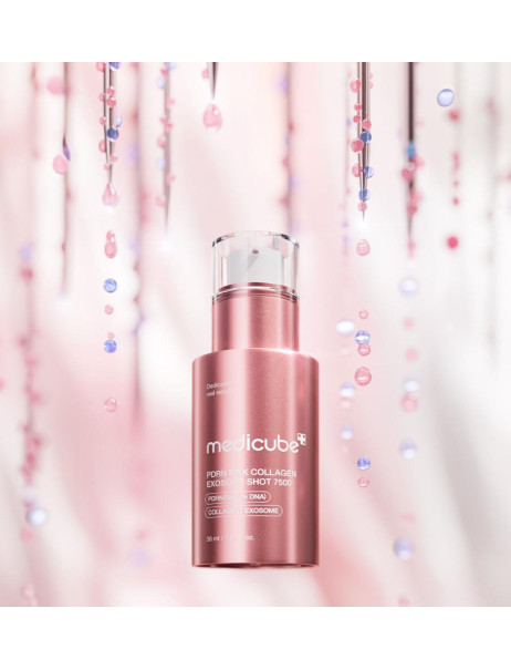Medicube PDRN Pink Collagen Exosome Shot 7500 Регенерирующая сыворотка с полинуклеотидами, экзосомами и спикулами