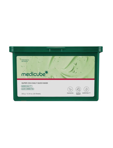 Medicube Super Cica Daily Quick Mask Набір заспокійливих масок з центелою, алое та зеленим чаєм