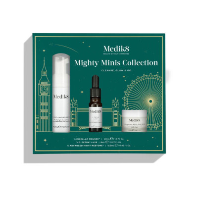 Medik8 Mighty Minis Collection Cleanse Glow & Go Лимитированный набор миниатюр для очищения и сияния кожи лица