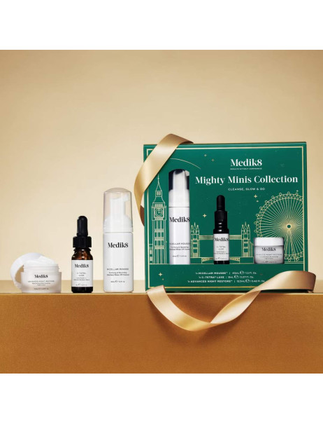 Medik8 Mighty Minis Collection Cleanse Glow & Go Лімітований набір мініатюр для очищення та сяяння шкіри обличчя