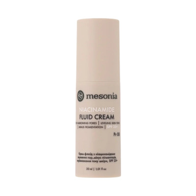 Mesonia Fluid Cream With Niacinamides For Narrowing Pores And Leveling Skin Tone, Minus Pigmentation SPF 25+ Крем-флюїд з ніацинамідом SPF 25+