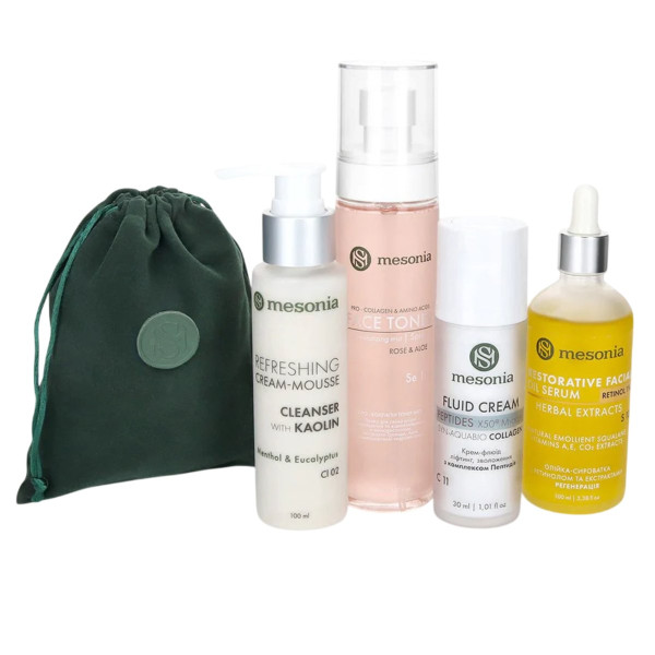 Mesonia Professional Skincare Set 10 Retinol + Bakuchiol Level 2 Набор 10 профессионального ухода Ретинол + Бакучиол уровень 2 для ровного тона и омоложения кожи