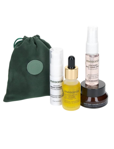 Mesonia Professional Skincare Set 10 mini Retinol + Bakuchiol Level 2 Набор 10 мини профессионального ухода Ретинол + Бакучиол уровень 2 для ровного тона и омоложения кожи