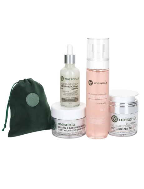 Mesonia Professional Skincare Set 11 Retinol + Bakuchiol Level 3 Набор 11 профессионального ухода Ретинол + Бакучиол Уровень 3 для активной регенерации и омоложения кожи