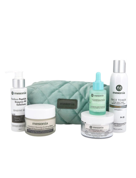 Mesonia Professional Detox Skincare Set 12 with Glutathione and Peptide Complex Профессиональный Детокс-Набор 12 с глутатионом и комплексом пептидов
