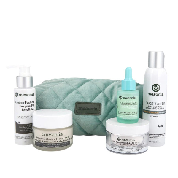 Mesonia Professional Detox Skincare Set 12 with Glutathione and Peptide Complex Профессиональный Детокс-Набор 12 с глутатионом и комплексом пептидов