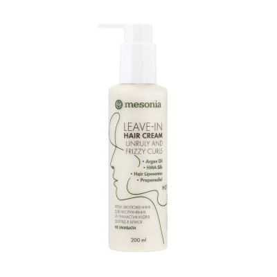 Mesonia Leave-In Hair Cream for Unruly and Frizzy Curls Крем-зволоження для неслухняних та пухнастих кудрів