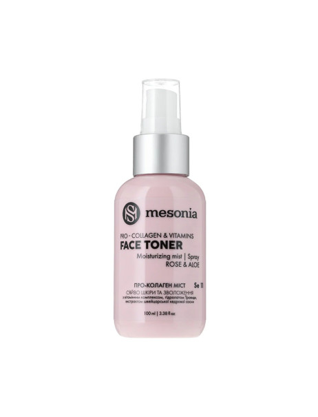 Mesonia Pro-Collagen Rose Aloe Face Toner Spray Увлажняющий мист-тонер Пептид, Алоэ и Роза