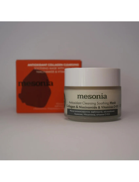Mesonia Antioxidant Collagen Cleansing Soothing Mask with Collagen Niacinamide and Vitamins C D3 Маска антиоксидантная очищающая успокаивающая с коллагеном ниацинамидом и витаминами С D3