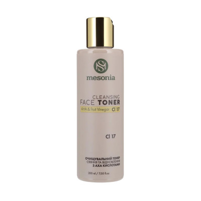 Mesonia Cleansing Toner with AHA Acids Collagen and Vitamin C Очищувальний тонер з AHA-кислотами колагеном та вітаміном С