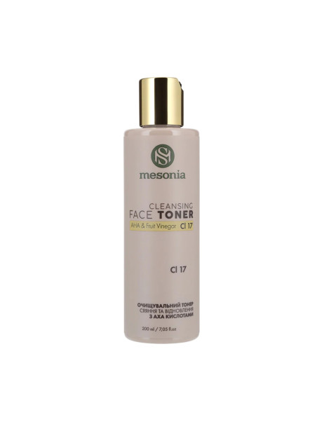 Mesonia Cleansing Toner with AHA Acids Collagen and Vitamin C Очищувальний тонер з AHA-кислотами колагеном та вітаміном С