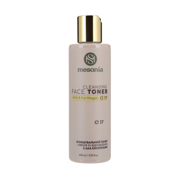 Mesonia Cleansing Toner with AHA Acids Collagen and Vitamin C Очищувальний тонер з AHA-кислотами колагеном та вітаміном С
