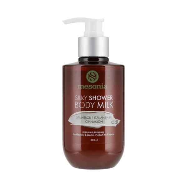 Mesonia Silky Shower Milk Body Spa Italian Basil and Cinnamon Молочко для душу Італійський базилік та кориця 