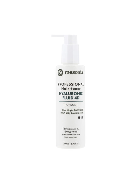 Mesonia Professional Hair Toner Hyaluronic Fluid 4D Гіалуроновий 4D-флюїд-тонер для волосся для сяяння волосся