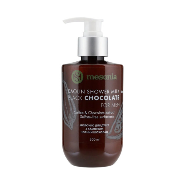 Mesonia Kaolin Shower Milk Black Chocolate For Men Молочко для душа для мужчин с Каолином Черный шоколад