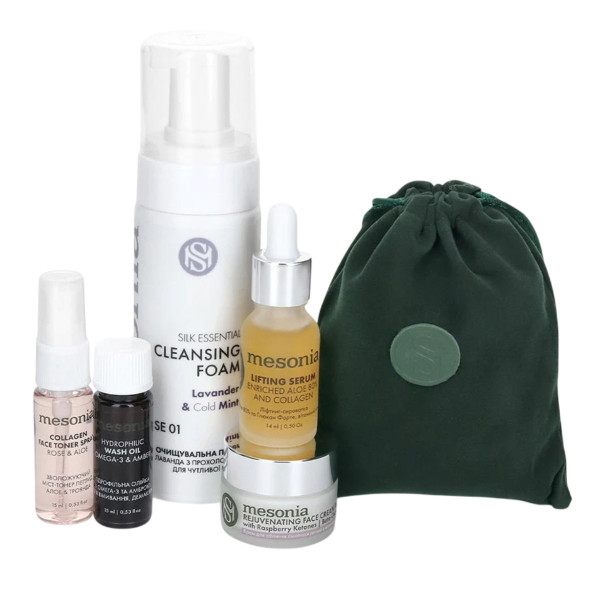Mesonia Professional Skincare Set 04 mini with Aloe Complex for Daily Care of Atopic Skin Набор 04 мини с комплексом Алоэ для ежедневного ухода за атопичной кожей