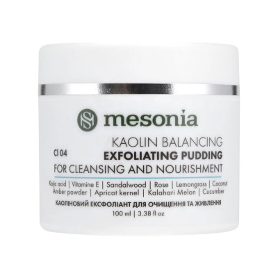 Mesonia Balancing Exfoliating Pudding for Cleansing and Nourishment Kaolin & Vitamin E+ Балансуючий ексфоліант-пудинг для очищення та живлення з каоліном, вітаміном Е