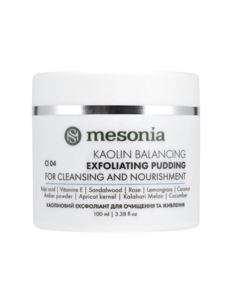 Mesonia Balancing Exfoliating Pudding for Cleansing and Nourishment Kaolin & Vitamin E+ Балансуючий ексфоліант-пудинг для очищення та живлення з каоліном, вітаміном Е
