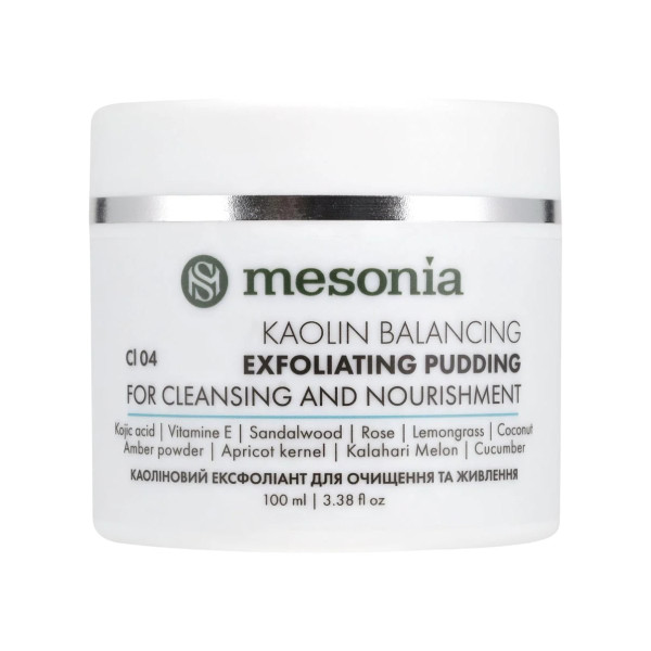 Mesonia Balancing Exfoliating Pudding for Cleansing and Nourishment Kaolin & Vitamin E+ Балансуючий ексфоліант-пудинг для очищення та живлення з каоліном, вітаміном Е