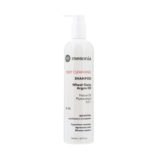 Mesonia Deep Cleansing Shampoo Wheat Germ & Argan Oil Шампунь глибокого очищення з зародками пшениці та аргановою олією