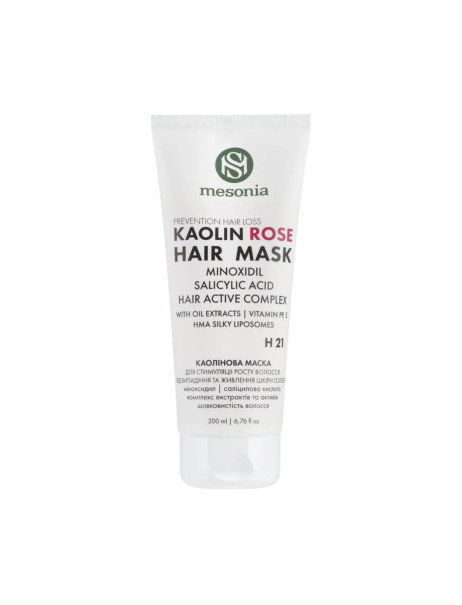 Mesonia Kaolin Hair Mask Rose Каолиновая маска для стимуляции роста волос и уменьшения выпадения