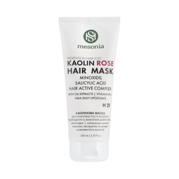 Mesonia Kaolin Hair Mask Rose Каолиновая маска для стимуляции роста волос и уменьшения выпадения