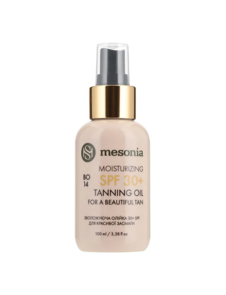 Mesonia Moisturizing Tanning Oil For A Beautiful Tan SPF 30+ Зволожувальна Олійка для засмаги