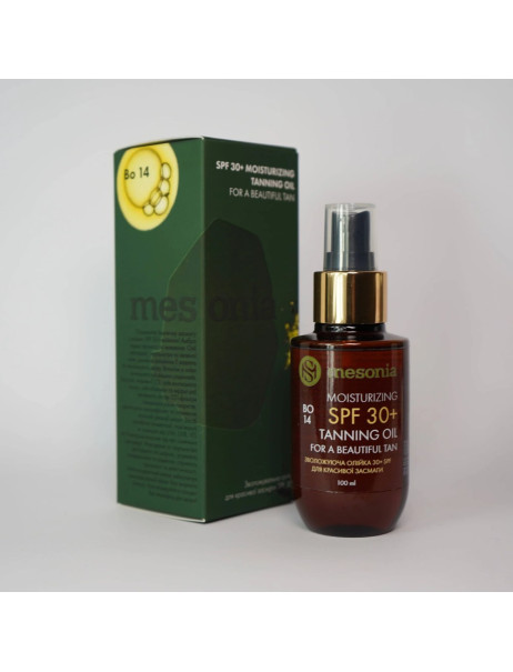 Mesonia Moisturizing Tanning Oil For A Beautiful Tan SPF 30+ Зволожувальна Олійка для засмаги