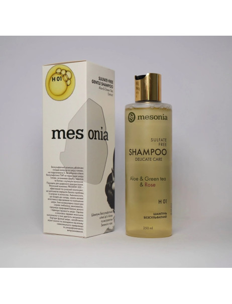 Mesonia Sulfate-Free Shampoo Delicate Care with Aloe & Green Tea Шампунь безсульфатний м’якої дії з алое та зеленим чаєм