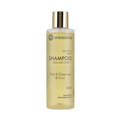 Mesonia Sulfate-Free Shampoo Delicate Care with Aloe & Green Tea Шампунь безсульфатний м’якої дії з алое та зеленим чаєм 